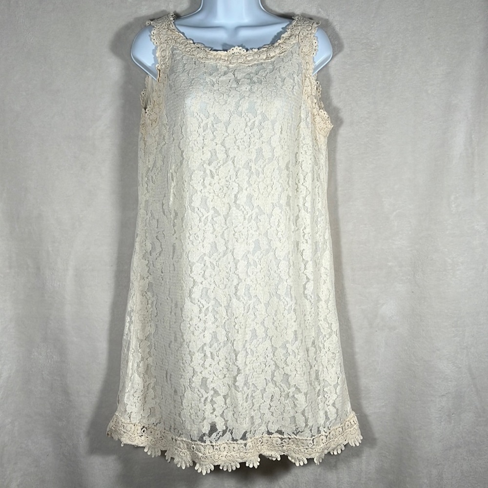 Zara lace dress with plunge back. Size L
